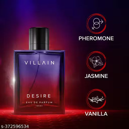 Villain Desire Eau De Parfum for men-100ml | Premium Long Lasting Perfume Spray | Super Sensual and Strong Premium Fragrance| Woody, Spicy| Impress Women and Enjoy Ultimate Attraction