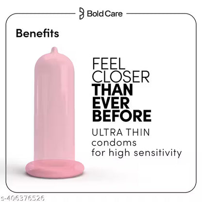 404 by Bold Care Super Ultra Thin Bubblegum Flavored Condoms For Men - 20 Count (Pack of 2)