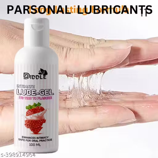 100% Natural Actives Sex Pleasure Lubricants Lubricant Lubricating Lubrication Lube Gel For Women Removes Dryness Stays Long Time Vaginal Anal Use Water Based Washable Non Staining with strawberry-100 ML